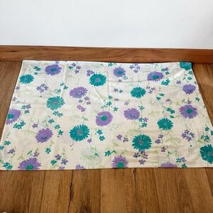 VTG Flower Power Pillowcase Purple Blue Muslin 31x20 JC‎ Penney MCM